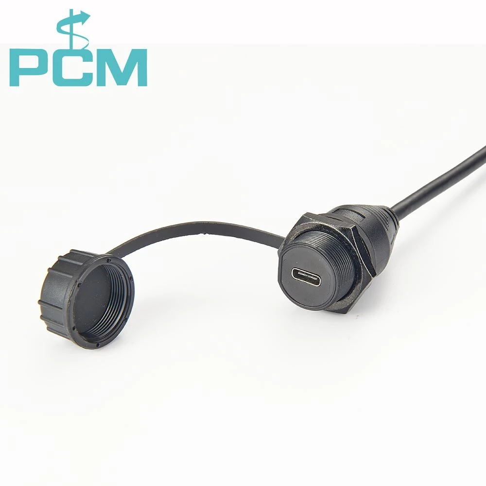 USB 3.1 type-c waterproof cable we are the manufacturer pf Cable cc Waterproof Type-C USB 3.1 Expansion Panel Embedded Car Expansion Cable