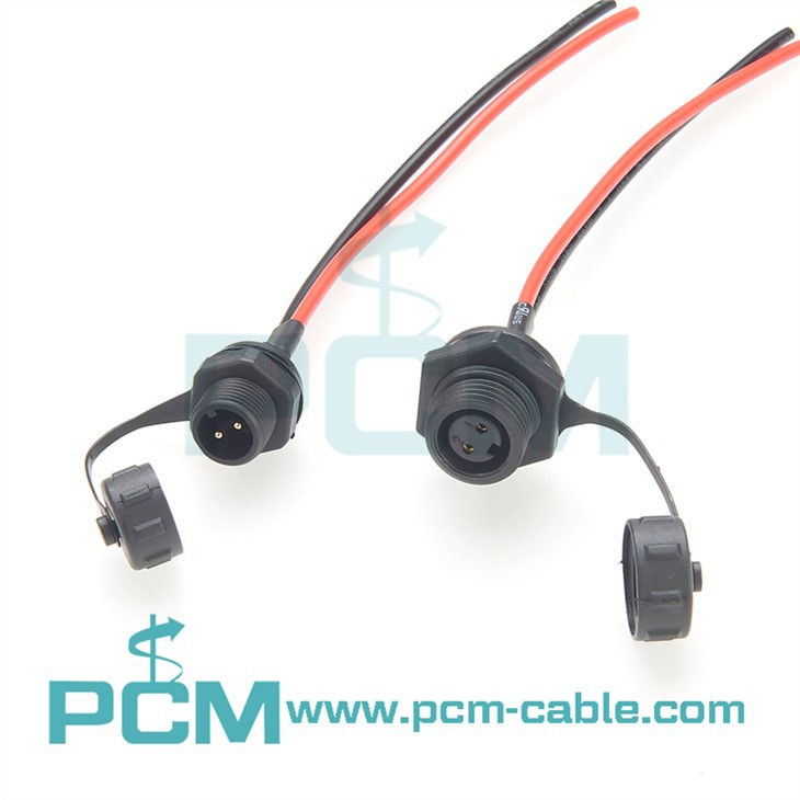 2 tűs M12 M16 vízálló panelre szerelhető kábel LED-hez