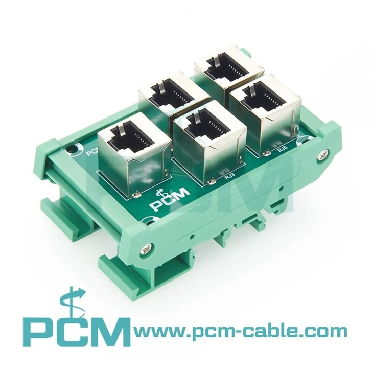 Ethernet RJ45 DIN Rail Interface for PLC and Machinery