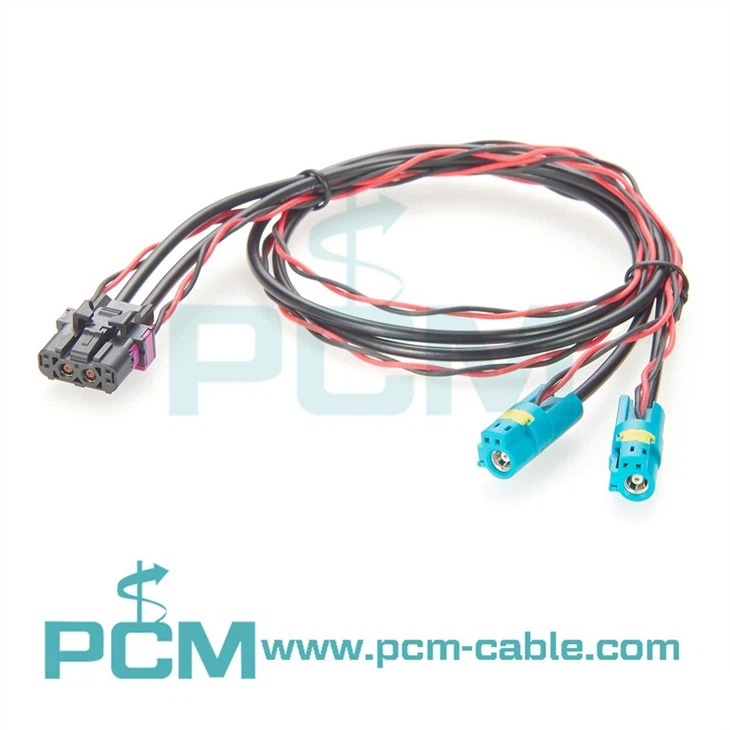 Dual Port Fakra+2 Connector RG316 RG174 Cable to Dual FAKRA Car Antenna Adapter