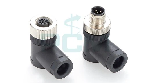 M12 5 Pin Male Female Right Angle Socket Panel Aviation Wire Connector M12 5 Pin Male Female Right Angle Socket Panel Aviation Wire Connector