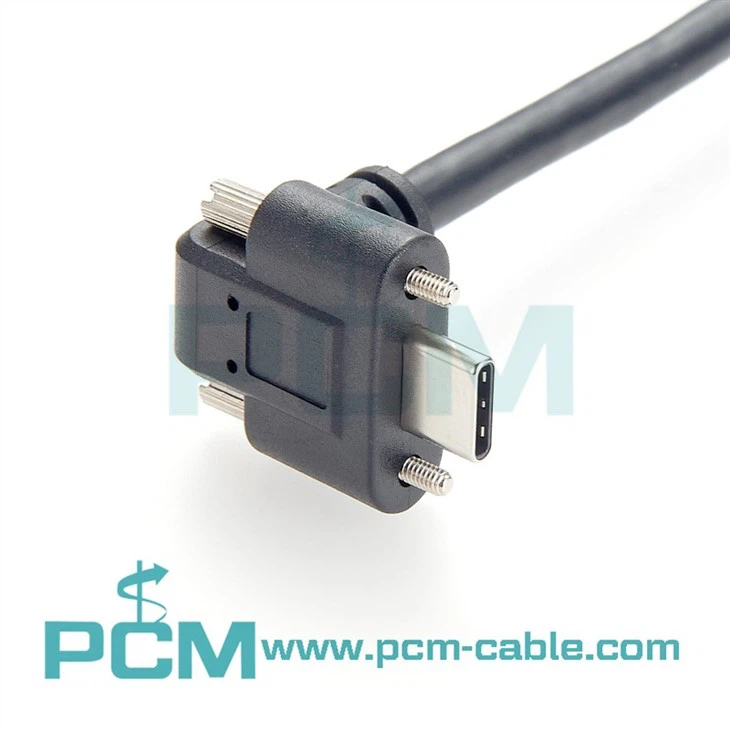 Screw Locking Up Angle Type C Male To male Cable