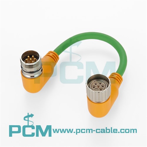 M23 overfreded Remote BUS kábel derékszögben