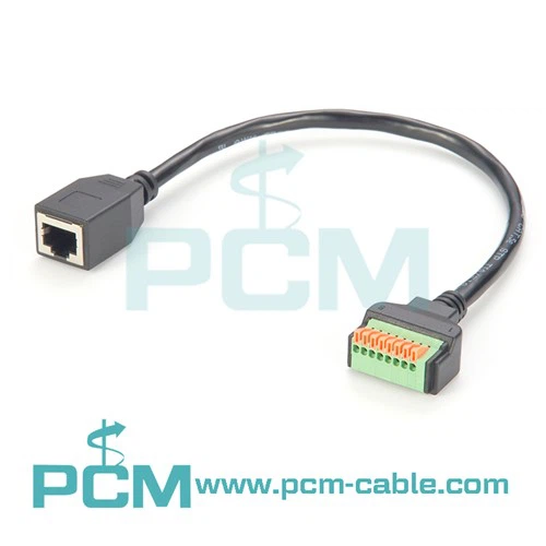 RJ45 8P8C csatlakozó 8 tűs rugós típusú sorkapocs-adapter