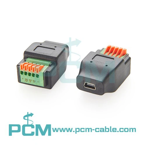 USB Mini B csatlakozóaljzat az 5 tűs csatlakozóblokkhoz